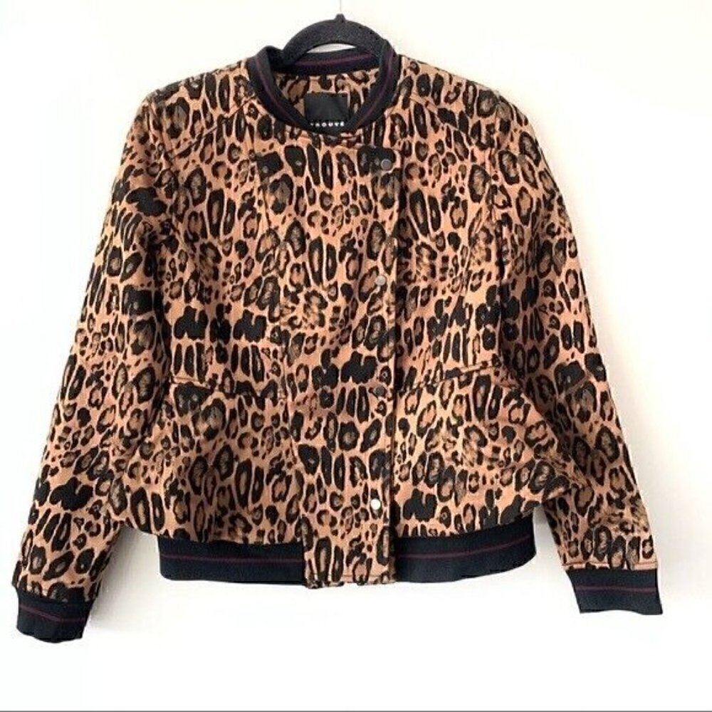 Trouve Jacket Size XS Women's Leopard Print Peplum Long Sleeve Shades Of Brown - Picture 4 of 8